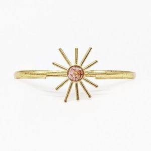 NWT Cameoko Pink Opal and Gold Leaf Sunshine Cuff
